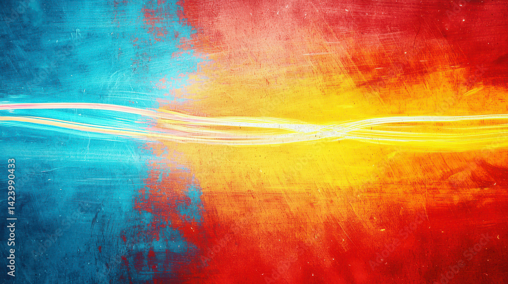Poster dynamic abstract colorful background with blue, yellow, and red gradients for creative projects