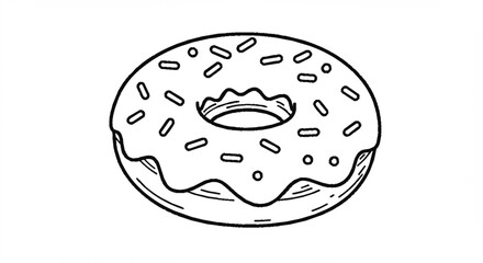 Donut Vector Line Art Illustration