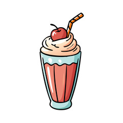 milkshake with whipped cream icon, milkshake with whipped cream vector illustration-simple illustration of milkshake with whipped cream, perfect for milkshake with whipped cream logos and icons