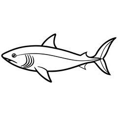 Minimalist Mako Shark Line Art