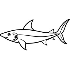 Minimalist Mako Shark Line Art