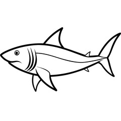 Obraz premium Minimalist Mako Shark Line Art