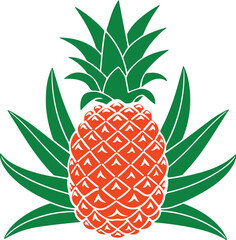 Obraz premium Decorative Pineapple Silhouette Logo