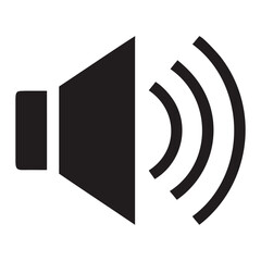 speaker volume icon Black Silhouette vector illustration isolated on transparent background