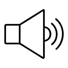 Sound speaker icon Black Vector outline or line art isolated on transparent background