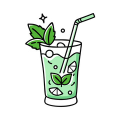 mojito with mint icon, mojito with mint vector illustration-simple illustration of mojito with mint, perfect for mojito with mint logos and icons