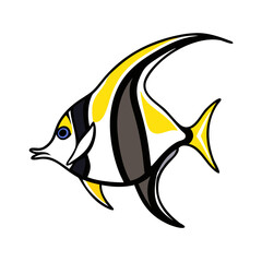 Fototapeta premium moorish idol icon, moorish idol vector illustration-simple illustration of moorish idol, perfect for moorish idol logos and icons
