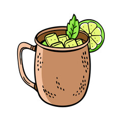 moscow mule in copper mug icon, moscow mule in copper mug vector illustration-simple illustration of moscow mule in copper mug, perfect for moscow mule in copper mug logos and icons