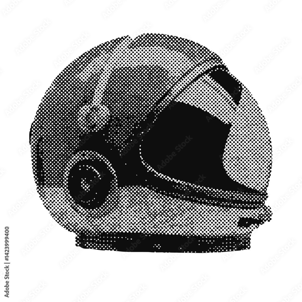 Canvas Prints space helmet halftone grunge vector design element