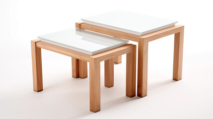 Fototapeta premium Modern Nested Coffee Tables: Minimalist Design