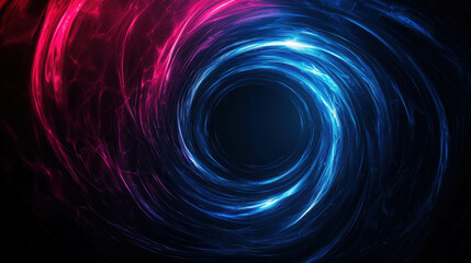 Vibrant Abstract Swirl with Blue and Pink Light Effects in a Dark Background