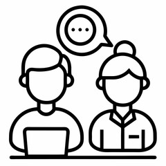 Client Discussion black outline icon without background