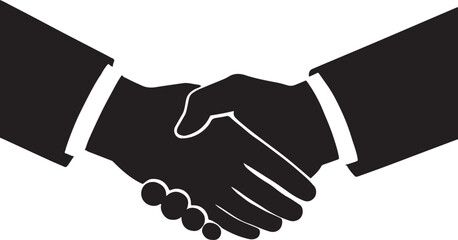 Handshake icon and logo silhouette, Business agreement handshake silhouette vector