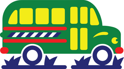 Hand-Drawn School Bus Artwork