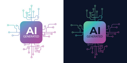 Artificial Intelligence AI chip Processor in Brain. Business idea and innovation. Artificial intelligence and innovation technology concept. AI microchip, semiconductor. Vector illustration