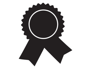AWARD RIBBON SILHOUETTE WHITE BACKGROUND