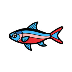 neon tetra fish icon, neon tetra fish vector illustration-simple illustration of neon tetra fish, perfect for neon tetra fish logos and icons