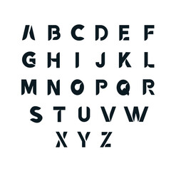 vector black font alphabet design
