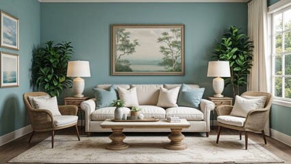 Serene colors and soft textures turn this room into a retreat