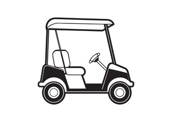 Golf cart silhouette vector, Golf cart Icon, Golf cart Design