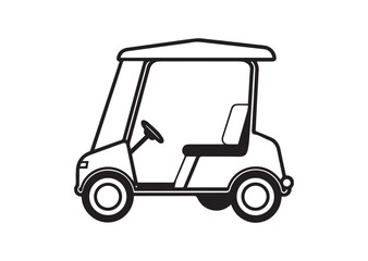 Fototapeta premium Golf cart silhouette vector, Golf cart Icon, Golf cart Design
