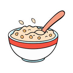 oatmeal bowl icon, oatmeal bowl vector illustration-simple illustration of oatmeal bowl, perfect for oatmeal bowl logos and icons