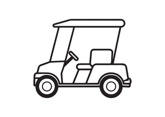 Golf cart silhouette vector, Golf cart Icon, Golf cart Design