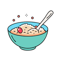 oatmeal bowl icon, oatmeal bowl vector illustration-simple illustration of oatmeal bowl, perfect for oatmeal bowl logos and icons