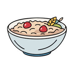 oatmeal bowl icon, oatmeal bowl vector illustration-simple illustration of oatmeal bowl, perfect for oatmeal bowl logos and icons