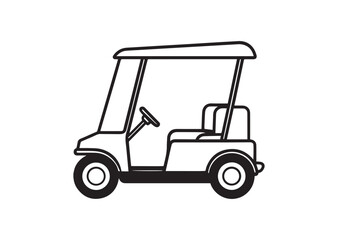 Fototapeta premium Golf cart silhouette vector, Golf cart Icon, Golf cart Design