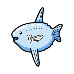 ocean sunfish mola mola icon, ocean sunfish mola mola vector illustration-simple illustration of ocean sunfish mola mola, perfect for ocean sunfish mola mola logos and icons