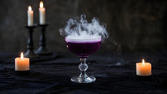 Halloween-Themed Black Magic Cocktail