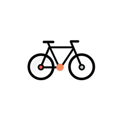 Obraz premium A minimalist illustration of a bicycle, showcasing its sleek design and vibrant colors against a simple background, ideal for transport-related themes , isolated on white or transparent png