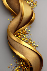 Fototapeta premium golden metallic confetti frame,
