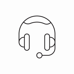 Headphones audio music listening icon vector sign