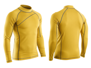 stylish mockup of yellow rashguard featuring long sleeves and sleek design perfect for active wear enthusiasts