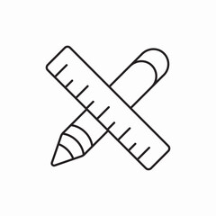 Ruler pencil drawing tools icon vector sign