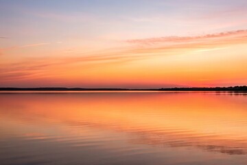 Naklejka premium Tranquil Sunset Over Lake