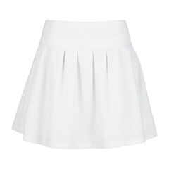 Isolated white pleated tennis skirt exuding a sporty vibe
