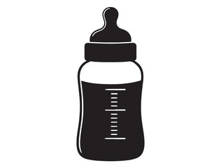 BABY BOTTLE SILHOUETTE WHITE BACKGROUND