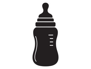 BABY BOTTLE SILHOUETTE WHITE BACKGROUND