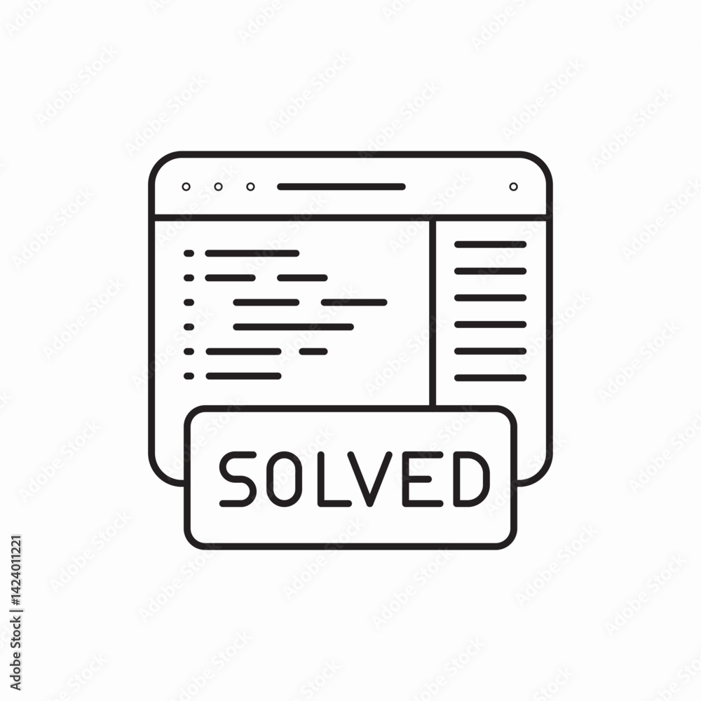 Poster problem solved solution icon vector sign