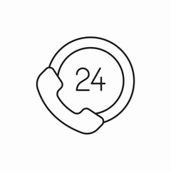 Twenty four hour support icon vector sign