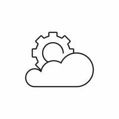 Cloud settings icon vector sign