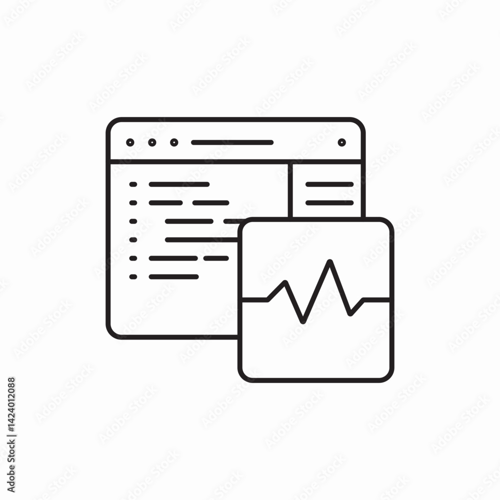Poster performance monitoring graph icon vector sign