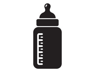 BABY BOTTLE SILHOUETTE WHITE BACKGROUND