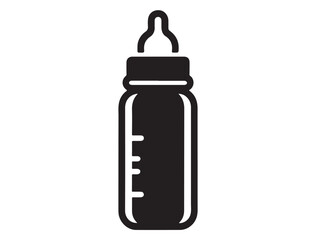 BABY BOTTLE SILHOUETTE WHITE BACKGROUND