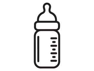 BABY BOTTLE SILHOUETTE WHITE BACKGROUND