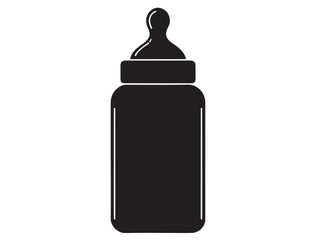BABY BOTTLE SILHOUETTE WHITE BACKGROUND