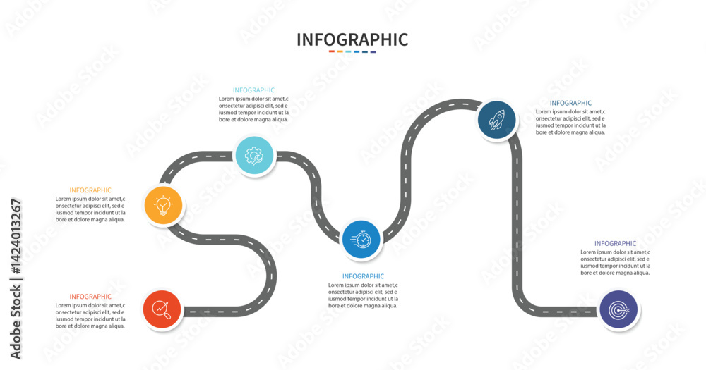 Aufkleber infographic design template. timeline concept with 6 steps. can be used for workflow layout
